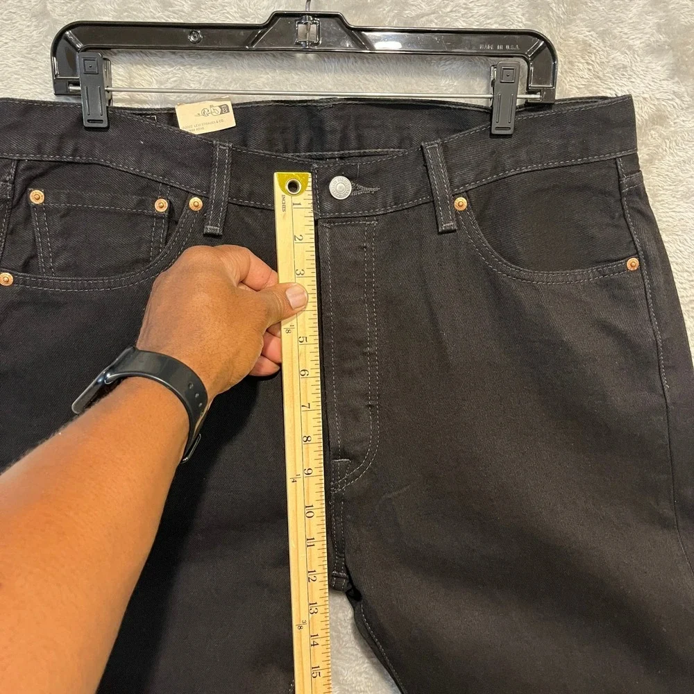 Levi's 501 Original Fit Jeans Men 36x36 Black Straight Leg Denim Button Fly NWT